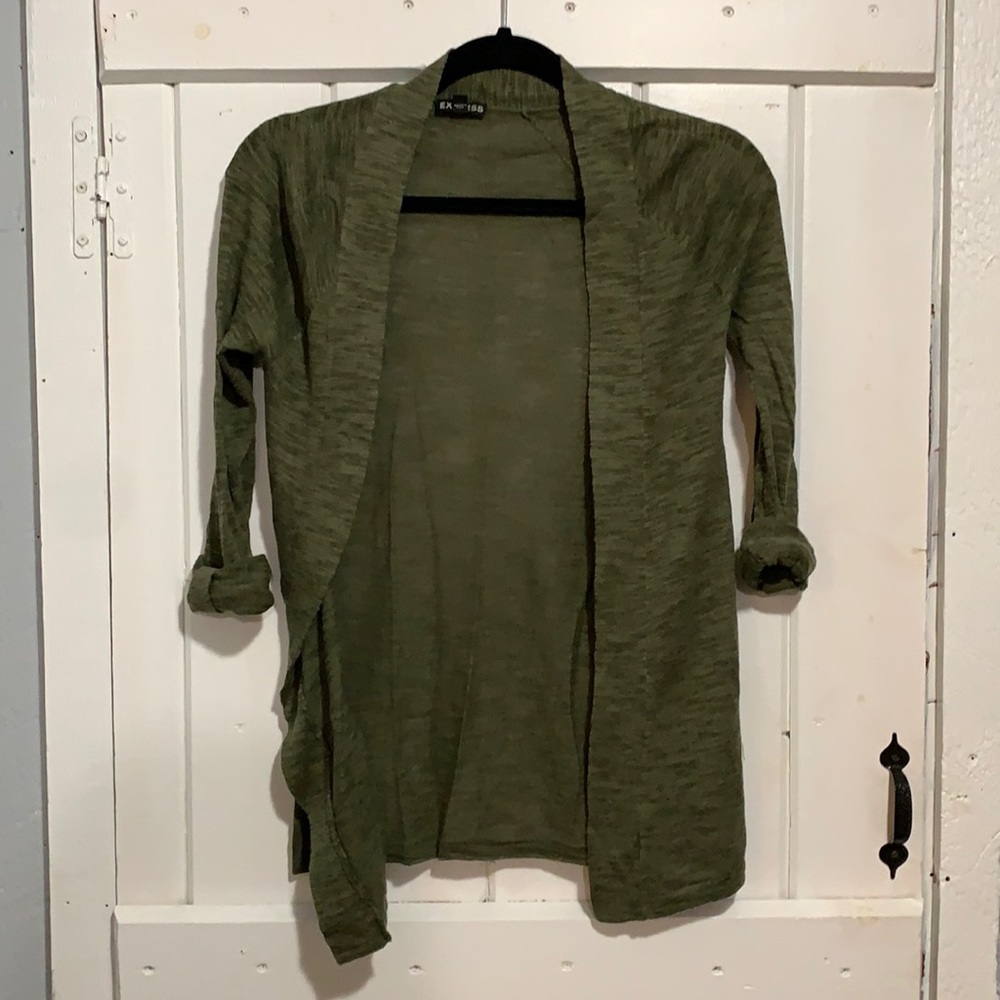Express green cardigan